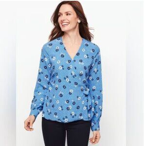 Talbots surplice tie side top szM